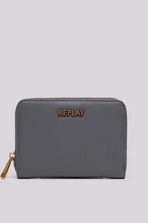 Replay Portafoglio Tinta Unita Con Lettering
