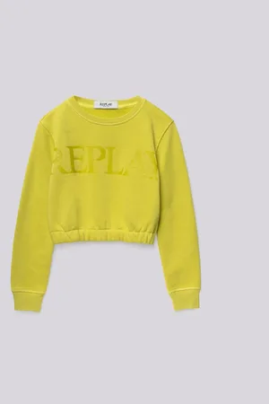 Replay Felpa Cropped Con Maxi Lettering