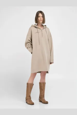 Replay Vestito Corto In Cotone Organico Con Cappuccio