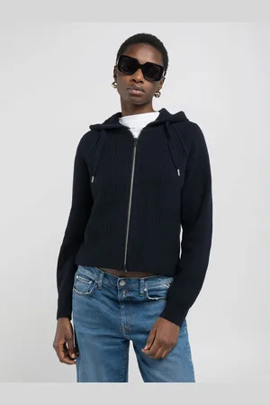 Replay Maglione Cropped Con Cappuccio E Zip