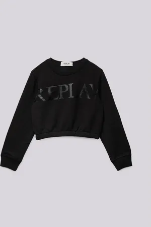 Replay Felpa Cropped Con Maxi Lettering