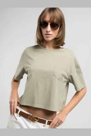 Replay T-shirt Cropped Con Taschino