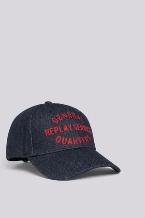 Replay Cappello In Denim Con Ricamo