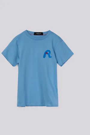 Replay T-shirt In Cotone Con Lettera R