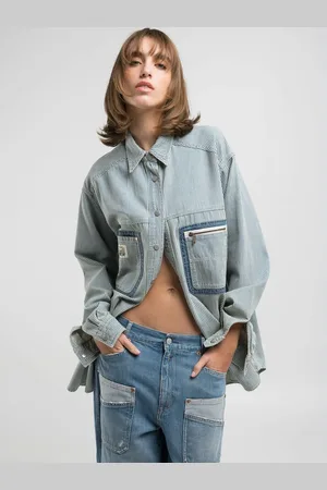 Replay Camicia In Denim A Righe