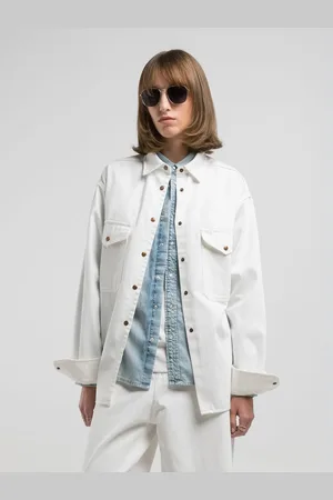 Replay Camicia In Denim Bianco 9zero1