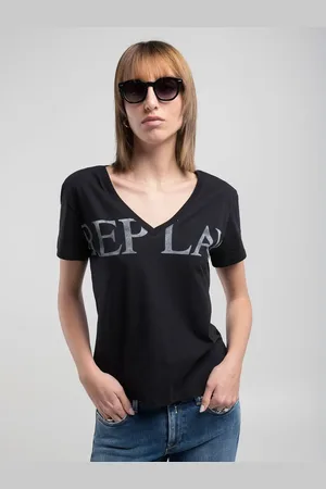 Replay T-shirt In Cotone Con Maxi Lettering