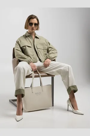 Replay Giubbotto Cropped Con Maxi Tasche