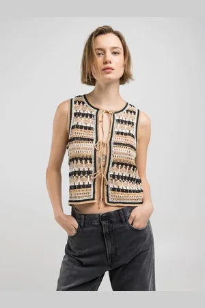 Replay Gilet In Cotone Effetto Crochet