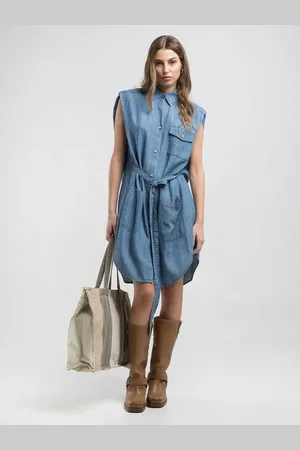 Replay Abito Chemisier In Denim