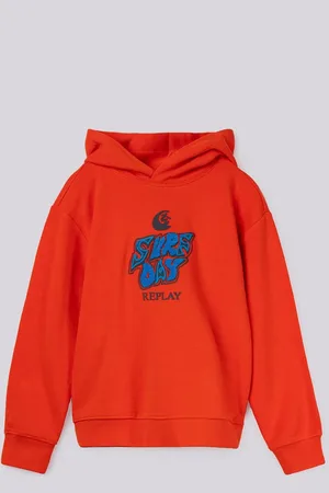 Replay Felpa Con Cappuccio E Lettering