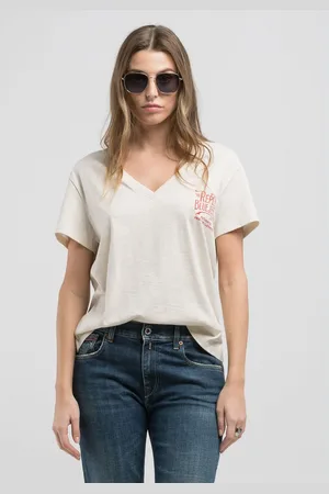 Replay T-shirt In Jersey Fiammato