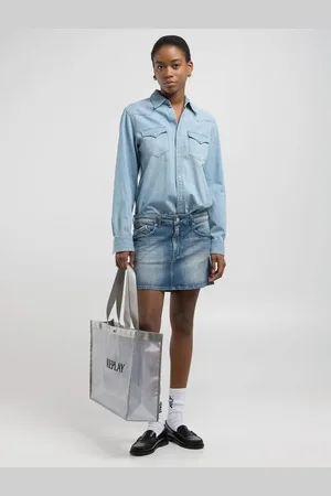 Replay Vestito Mini In Mix Di Denim