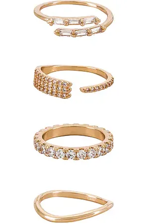 Ettika Crystal Embellished Ring Set in
