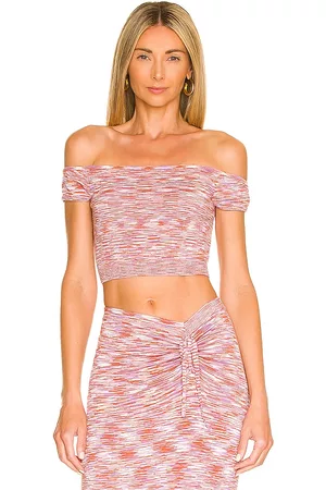 House of Harlow Donna Camicia cropped - X REVOLVE Sonia Off Shoulder Crop in - Mauve. Size M (also in S).