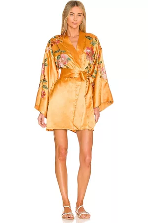 House of Harlow X REVOLVE Mika Kimono Mini Dress in - Orange. Size L (also in S, XXS, XS, M, XL).