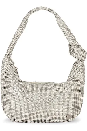 Olga Berg Jessica Soft Crystal Mesh Croissant Bag in