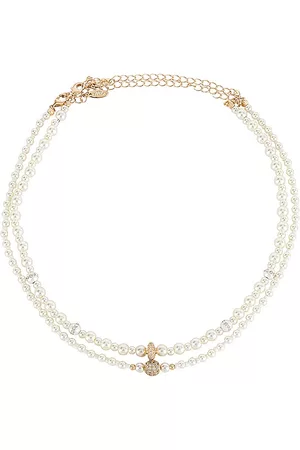Ettika Pearl Beaded Layered Necklace Set in - Ivory. Size all.