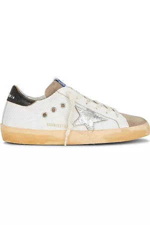 Golden Goose Super-Star Sneaker in White Taupe Silver & Black