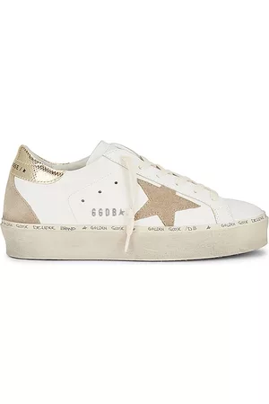 Golden Goose Hi Star Sneaker in White Taupe & Platinum