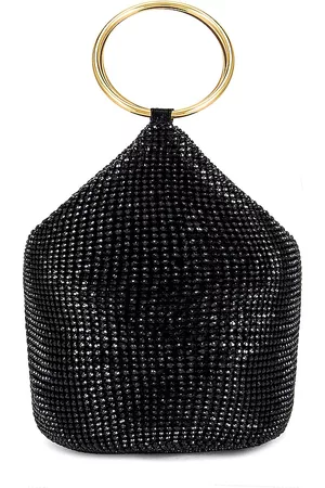Olga Berg Ellie Crystal Mesh Ring Handle Bag in