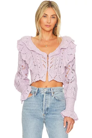 Free People Avery Cardi in - Lavender. Size L (also in S, M).