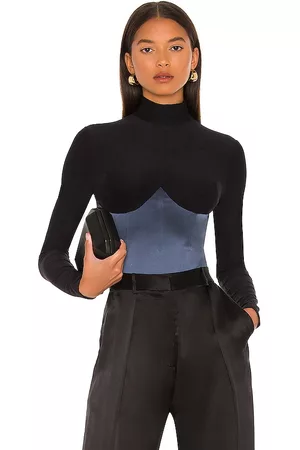 FLEUR DU MAL Mock Neck Long Sleeve Bodysuit in