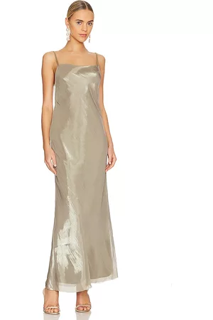 Bec & Bridge Fleur Maxi Dress in - Metallic Silver. Size 10/M (also in 12/L, 14/XL, 6/XS, 8/S).