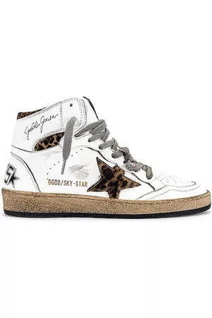 Golden Goose Sky Star Sneaker in White Beige Brown & Black Leo
