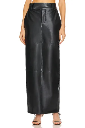 Helsa Waterbased Faux Leather Midi Skirt in