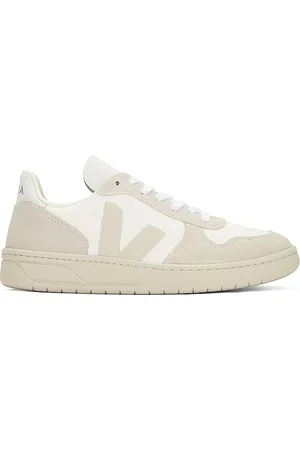 Veja V-10 Sneakers in White Natural & Pierre