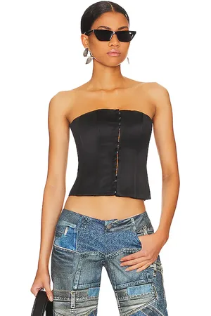DANIELLE GUIZIO Satin Corset Top in
