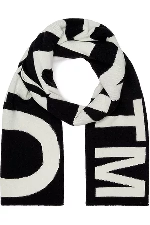 OFF-WHITE Donna Sciarpe - Off Logo Cotton Ribbed Scarf in - Black,White. Size all.