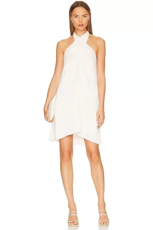 Bobi Black High Neck Halter Mini Dress in