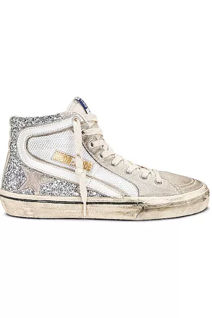 Golden Goose Slide Sneaker in Silver White & Marble