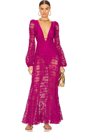 PATBO Donna Vestiti da spiaggia - Crochet Beach Dress in - Pink. Size L (also in M, S, XS).