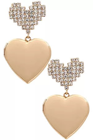 Ettika Donna Orecchini - Heart Dangle Earrings in - Metallic . Size all.