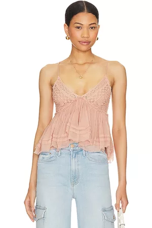 Free People Donna Camicie - Carrie Top in - Blush. Size L (also in XS, S, M, XL).