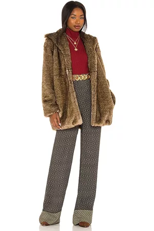 House of Harlow Donna Giacche - X REVOLVE Savoy Coat in - Brown. Size L (also in S, XS, M, XXS, XL).