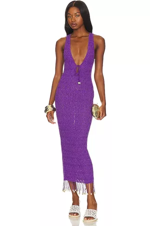 Camila Coelho Abeni Keyhole Midi Knit Dress in