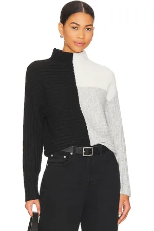 Central Park West Maura Color Block Turtleneck Sweater in