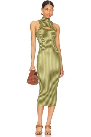 Camila Coelho Yasmeen Midi Dress in Neutral - Size S