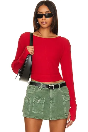 Bobi Cropped Long Sleeve Top in
