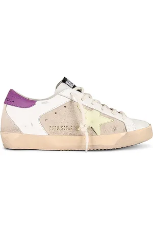 Golden Goose Super-Star Sneaker in Beige White Light Yellow & Violet