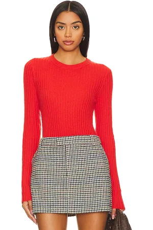 AUTUMN CASHMERE Rib Crew Neck Top in