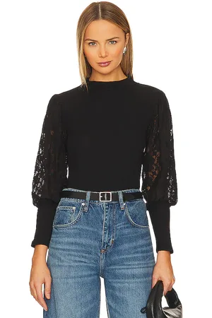 Bobi Lace Long Sleeve Sweater in