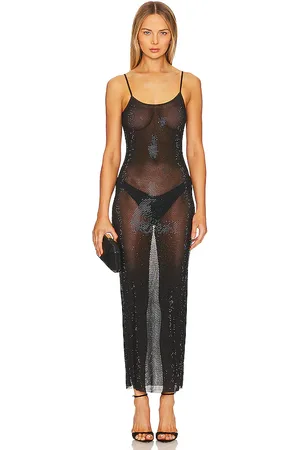 WeWoreWhat Mesh Scoop Maxi Slip Dress in