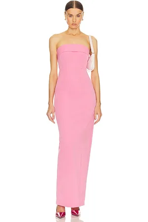 Helsa Tech Gabardine Long Strapless Dress in