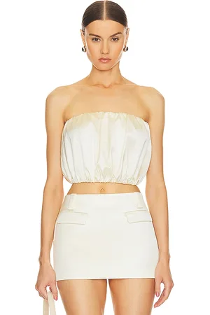 Helsa Heavy Satin Bubble Top in