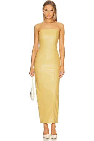 Camila Coelho Bruna Faux Leather Maxi Dress in